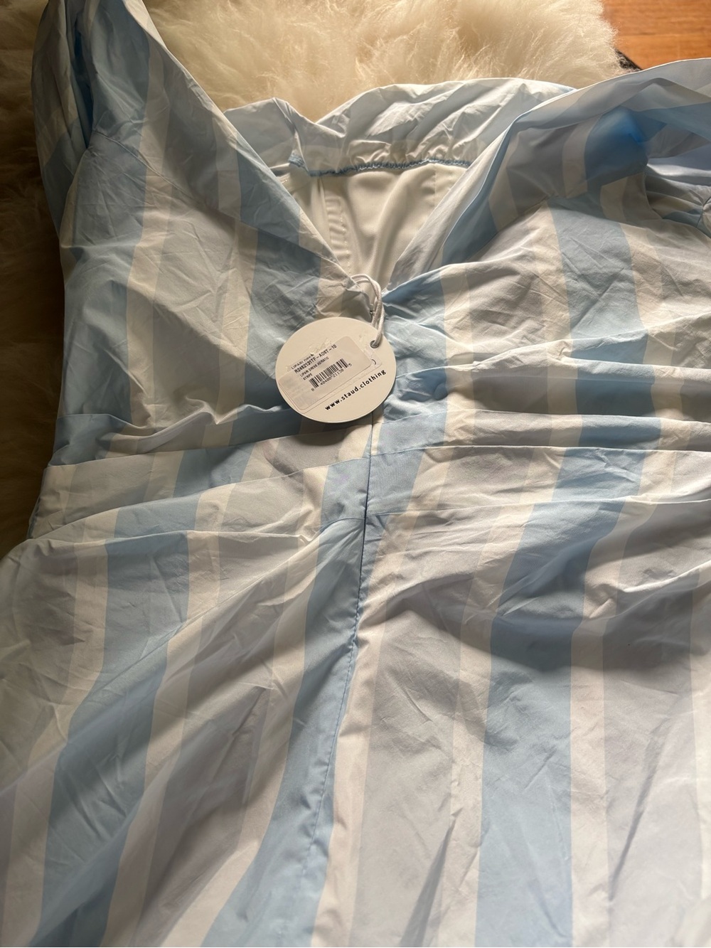 STAUD ‘Lipari’ gown in Adriatic Blue Stripe NWT Sz10 - Picture 4 of 7